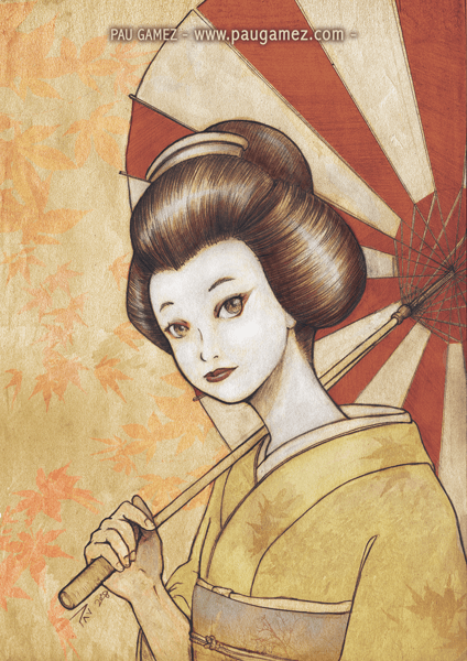 Ilustración Geisha - by Pau Gámez