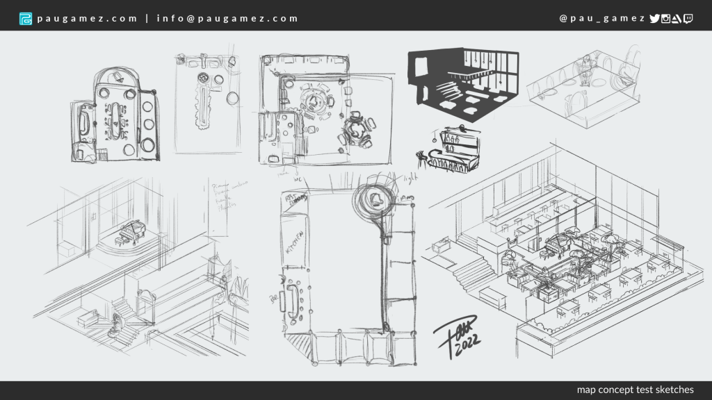 2D art test - game map sketches 1