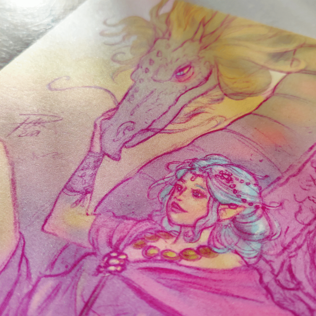 Lady & dragon closer detail